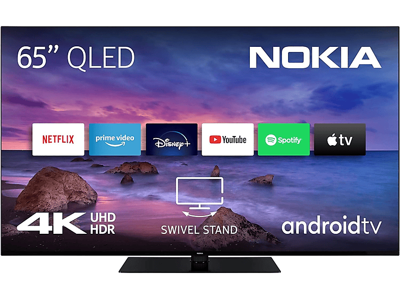 NOKIA QN65GV315ISW QLED TV (Flat, 65 Zoll / 164 cm, UHD 4K, 3D, SMART TV)