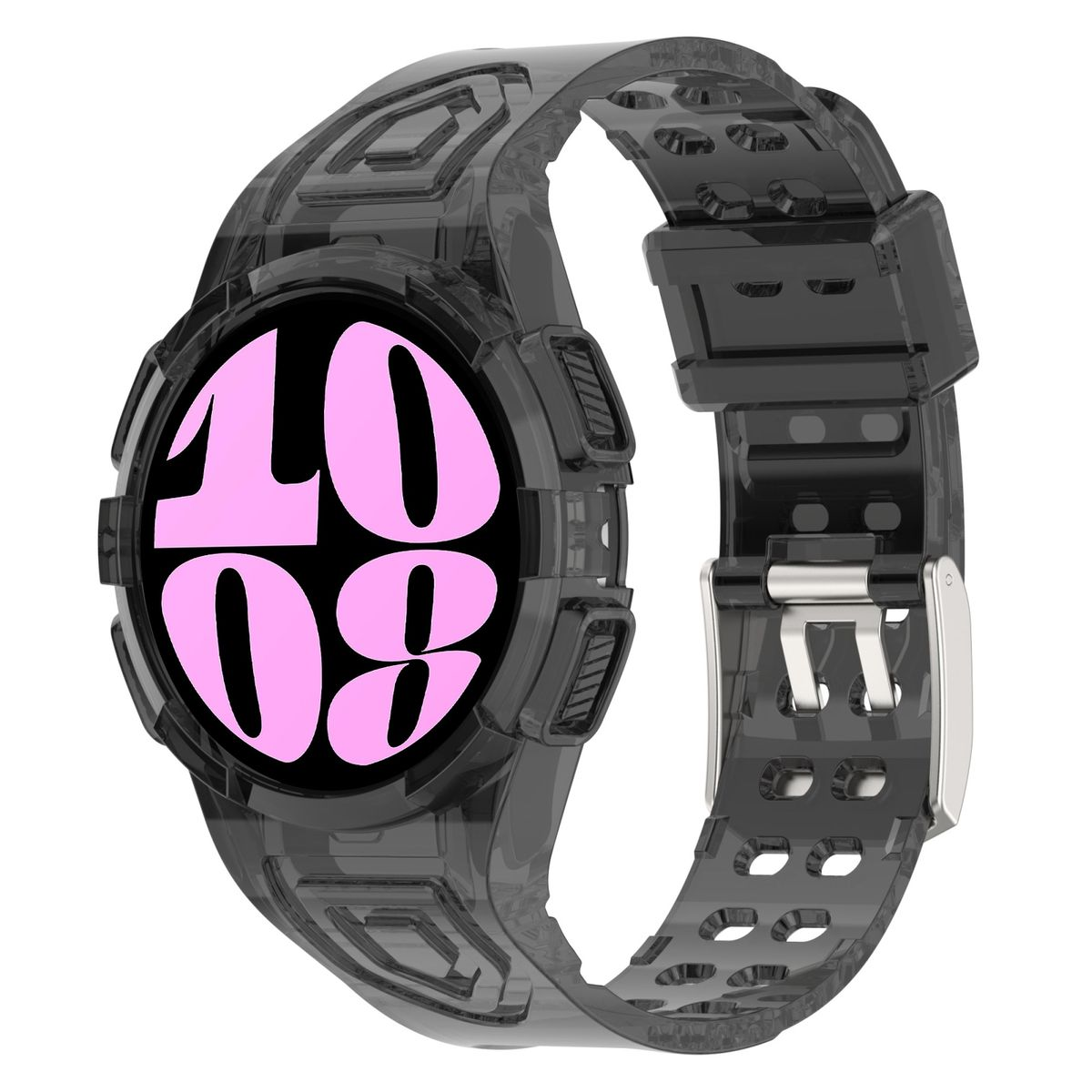 Kunststoff Samsung, Transparent Watch WIGENTO Band, Design Galaxy 6 Silikon / Ersatzarmband, Schwarz 40mm,