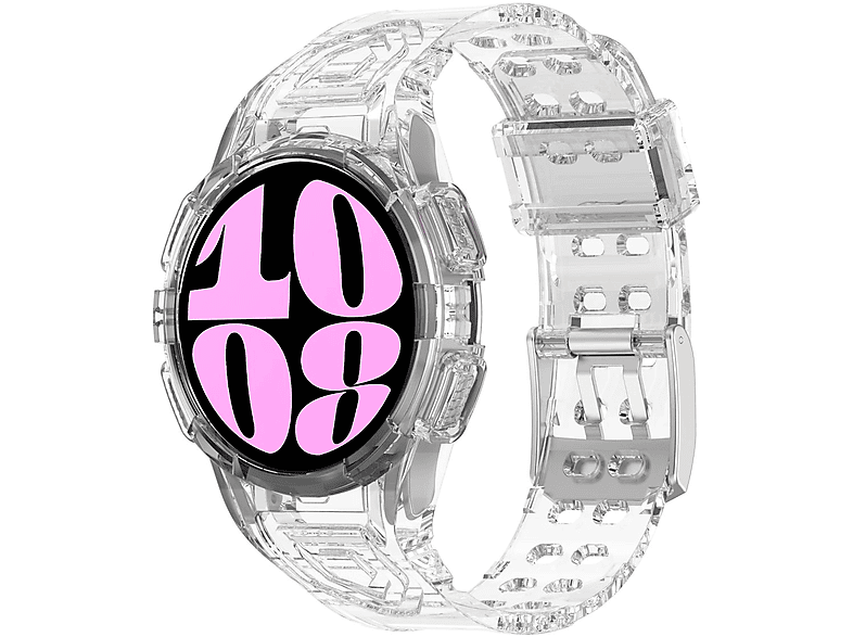 40mm, Galaxy Watch Band, Transparent Ersatzarmband, Design Samsung, Kunststoff 6 WIGENTO Silikon
