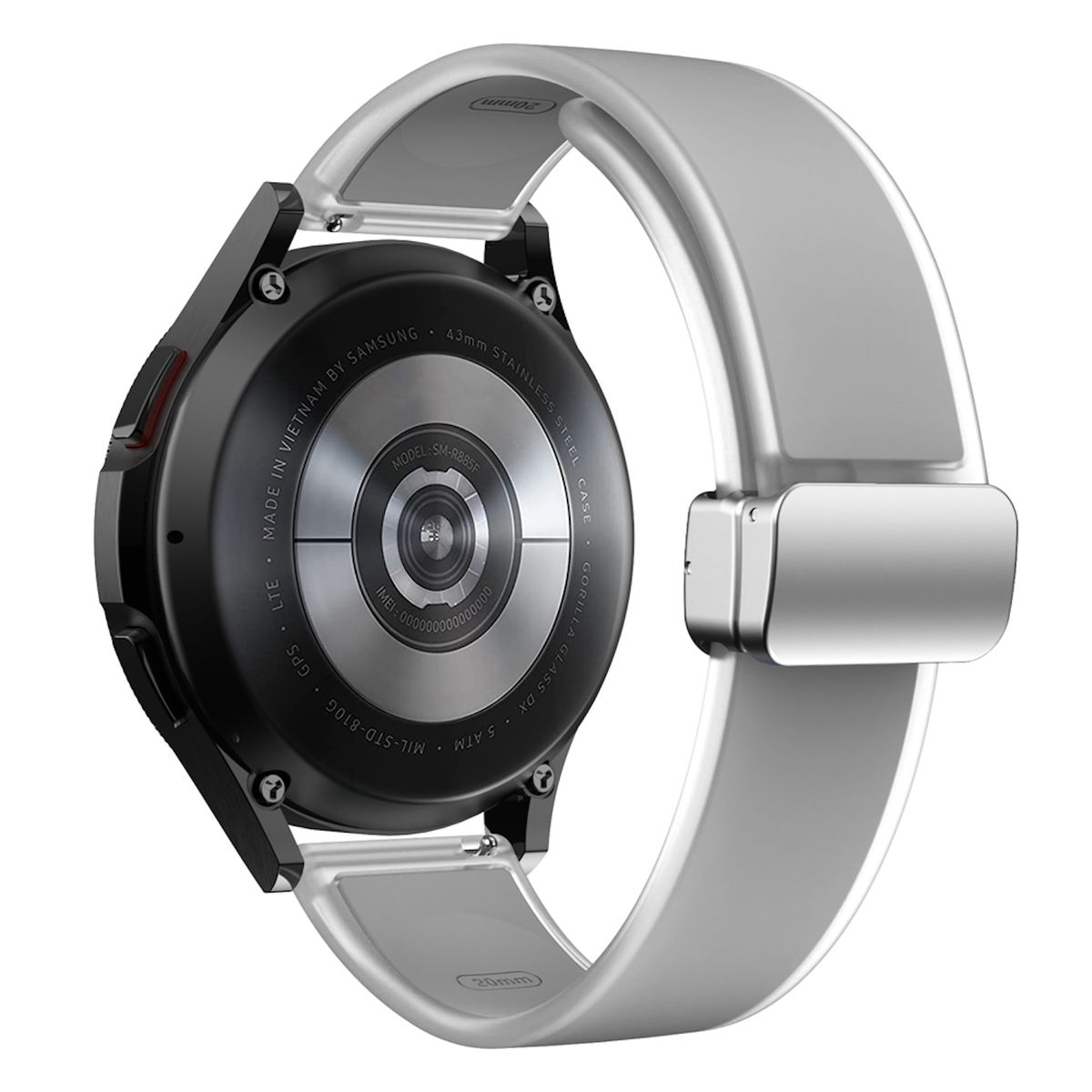 WIGENTO Magnetisches Silikon 4, 6 Watch / Samsung, / Band, Grau Ersatzarmband, 5 Galaxy