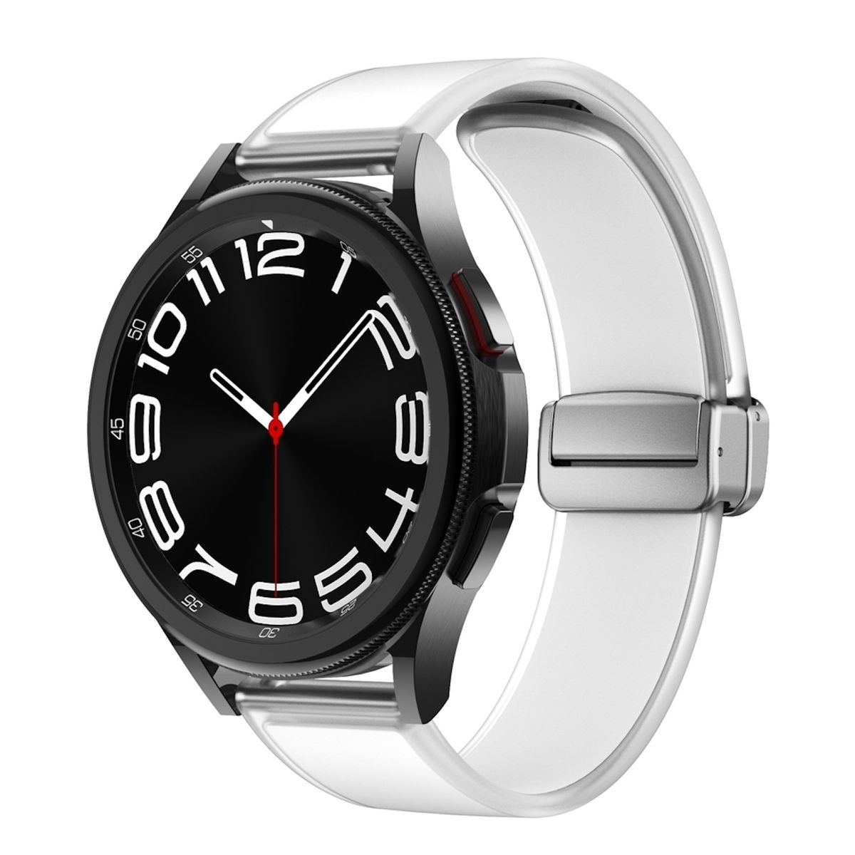 WIGENTO Magnetisches Silikon Samsung, / Band, Galaxy 4, 5 / Weiß Watch 6 Ersatzarmband