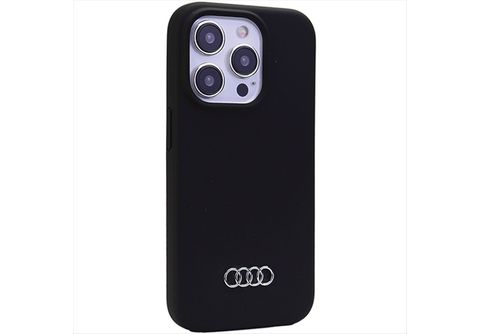 Audi Handyhülle Case iPhone 15 Pro Serie GT schwarz Kunstleder Logo 6,1  Zoll, Kantenschutz