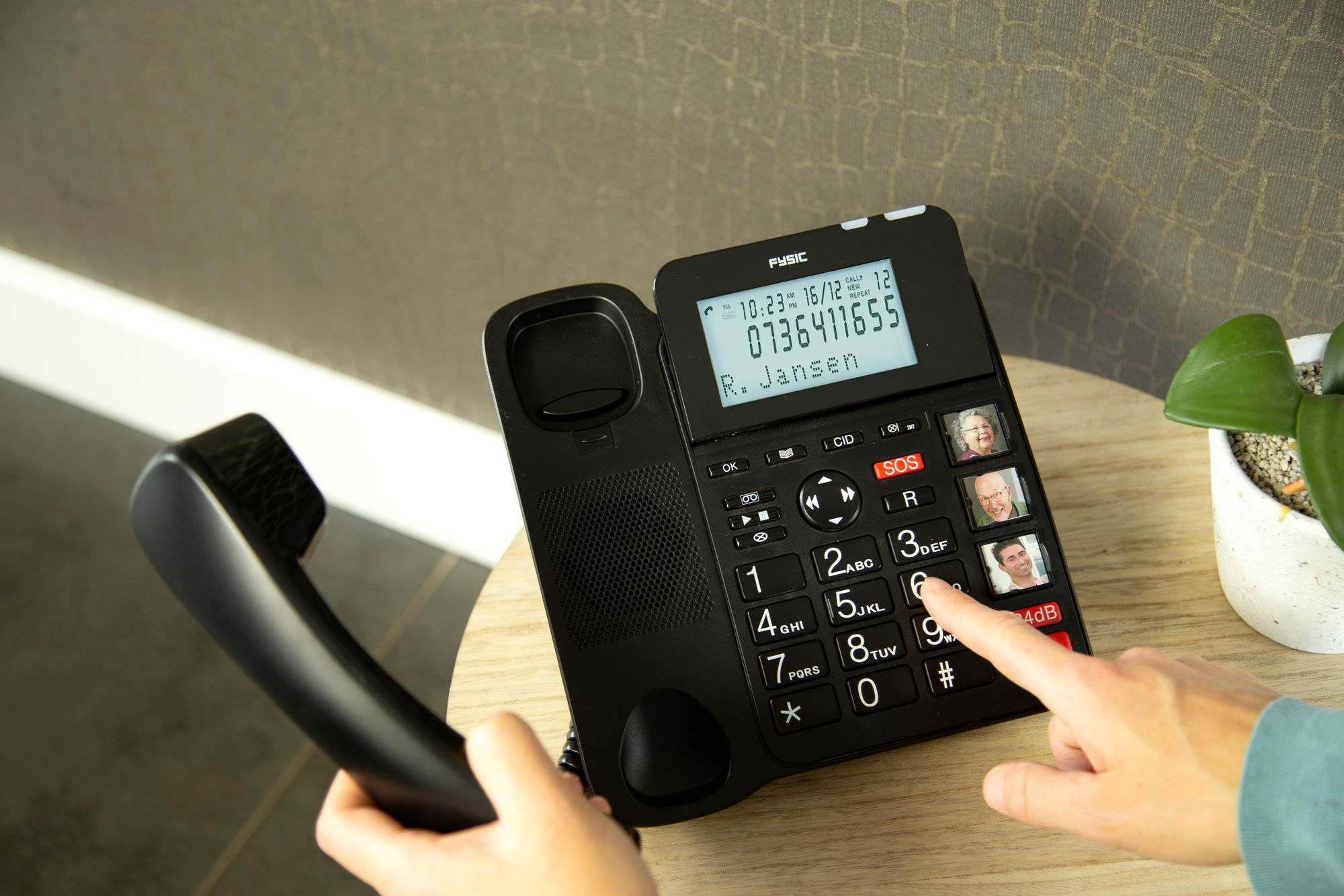FYSIC FX-8025 - Seniorentelefon mit Handset extra Seniorentelefon mit Klingelverstärker,großen Klingelverstärker und Tasten,SOS-Taste
