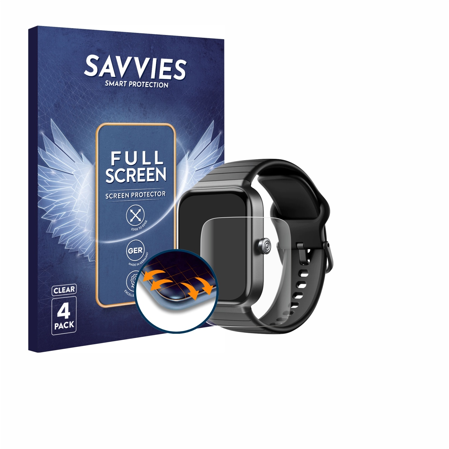 SAVVIES 4x Flex Full-Cover IDW15 3D 1.8\