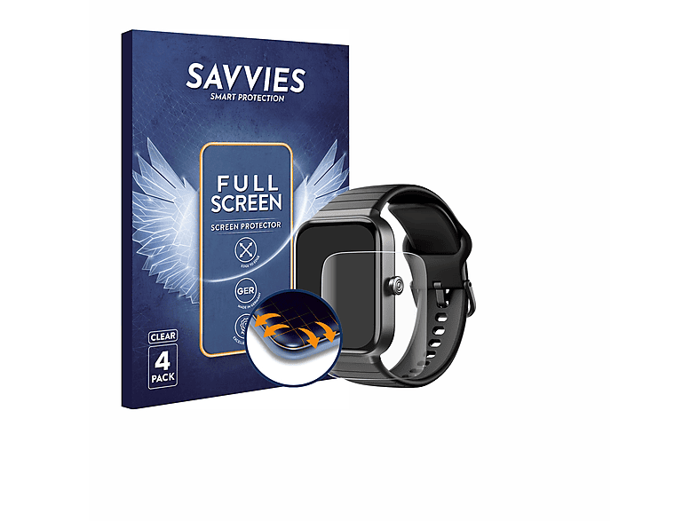 SAVVIES 4x Flex Full-Cover IDW15 3D 1.8\
