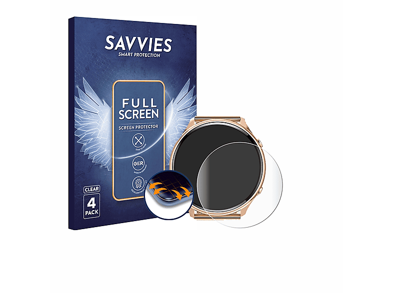 SAVVIES 4x Flex Full-Cover 3D Curved Schutzfolie(für Ruxingx G37 1.39\
