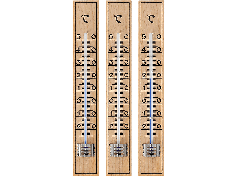 Stück 3 Innen Thermometer LANTELME Holz