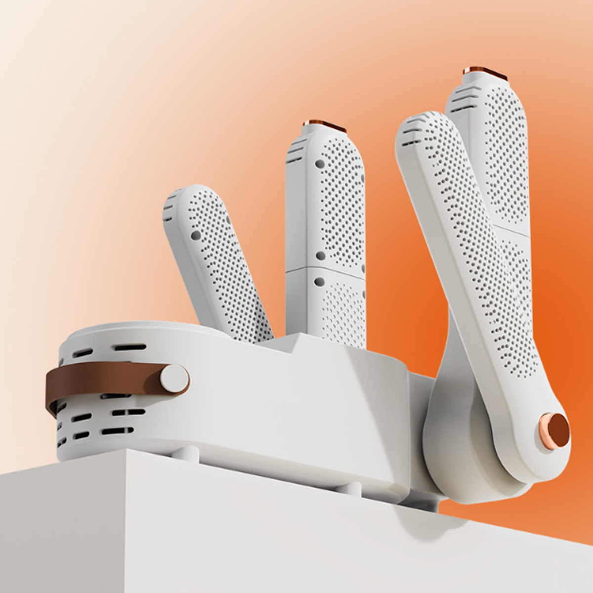 LACAMAX Schuhtrockner - Doppelhalterung Weiß intelligente Heißluftumwälzung ausziehbar, Schuhtrockner Touch-Digitalanzeige