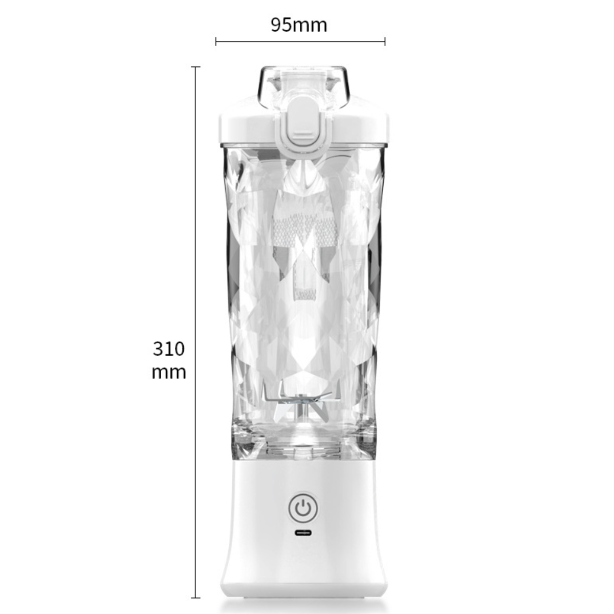 Entsafter, Weiß Mini-Elektro-Entsafter schnelle 600 UWOT wasserdicht, Ein-Knopf-Start, Saftextraktion weißer ml USB: