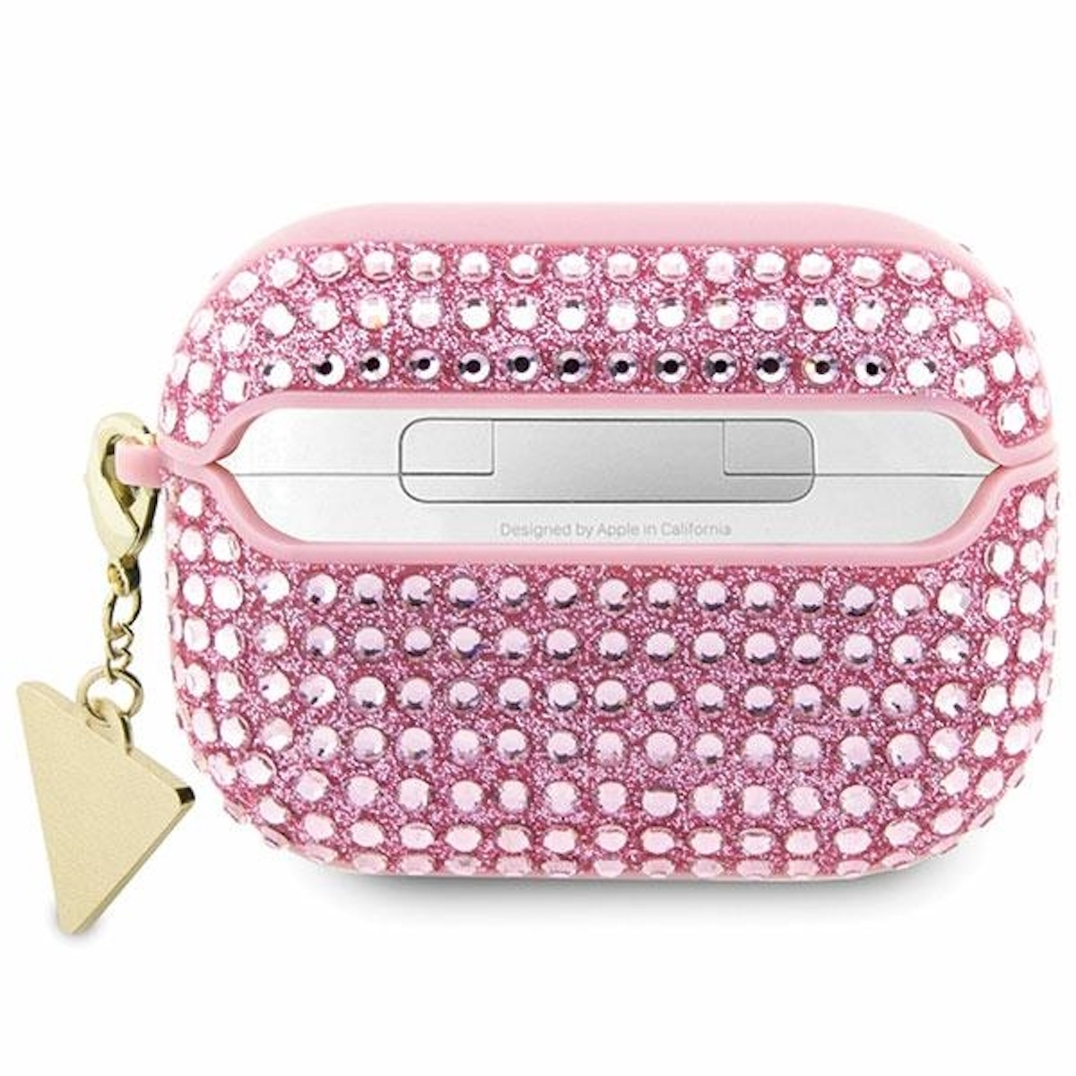 GUESS Triangle Charm Rosa Hülle, Pro Design Full Apple, Generation, Cover, AirPods 2. Grad 360