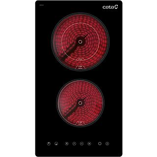 Placa de inducción - CATA TD3002BK, 2 Fuegos zonas, 29 cm, Negro