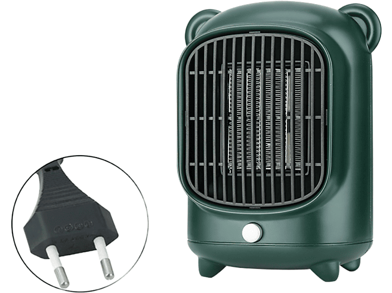 UWOT Bear Electric Heater-Green: PTC-Schnellheizung, leise und geräuscharm, sicheres Ausschalten Mini-Elektroheizung (500 Watt)
