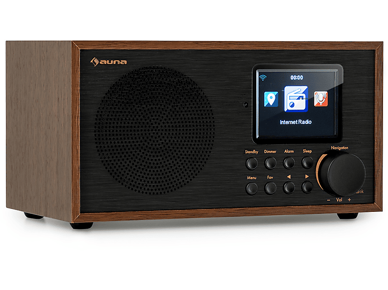 AUNA Silver Star Mini Radio, Walnuss / Schwarz