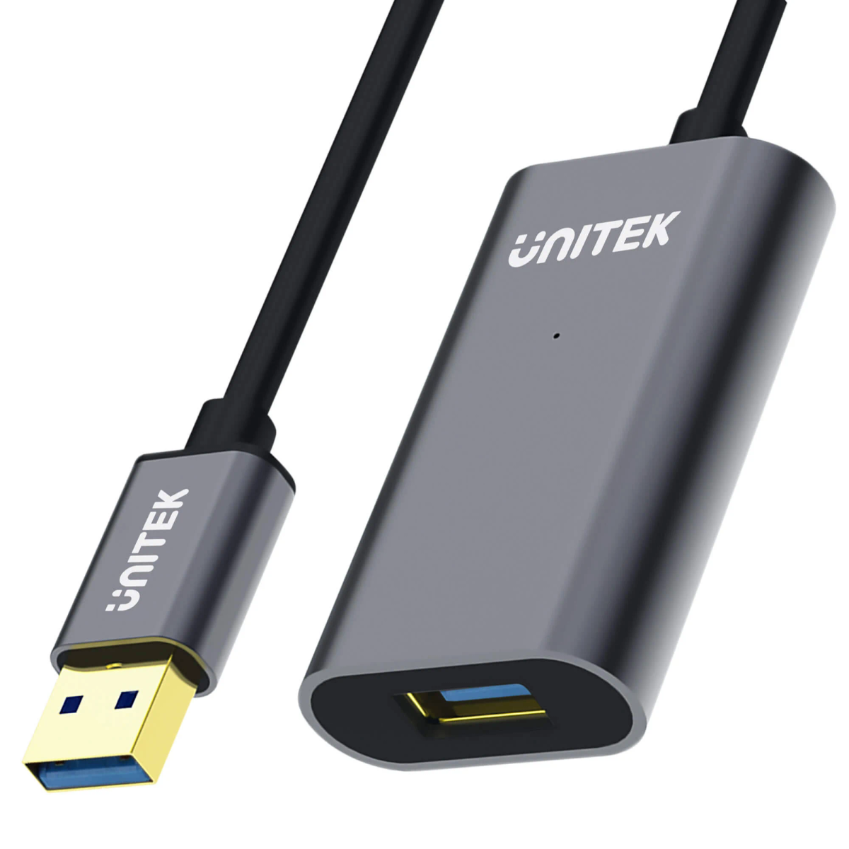 Câble adaptateur USB vers USB-C gris avec la marque UNITEK.