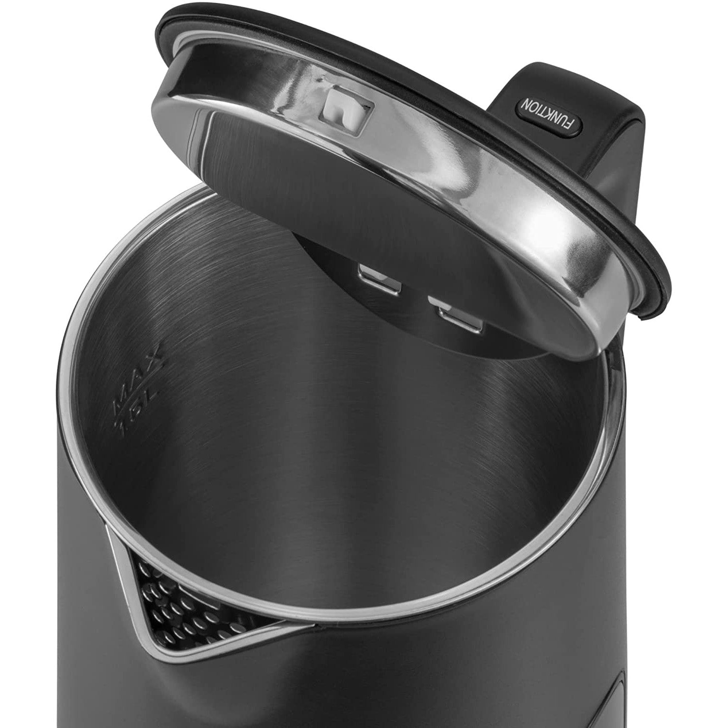 KLAMER Wasserkocher Wasserkocher, 1.5 Schwarz Liter