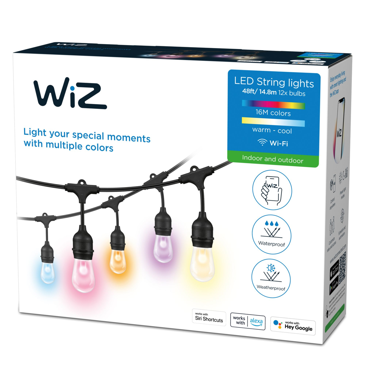 LAMPADINA SMART WIZ LED da esterno RGB, Wi-Fi 4 (802.11n), Bluetooth
