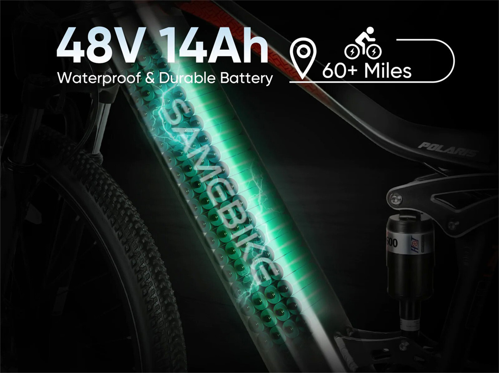 SAMEBIKE E-BIKE Mountainbike (Laufradgröße: Unisex-Rad, schwarz) 26 Zoll