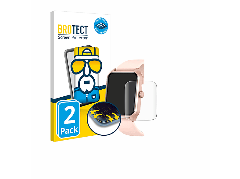 BROTECT 2x Flex Curved 3D Full-Cover Schutzfolie(für Fitpolo 1.8\