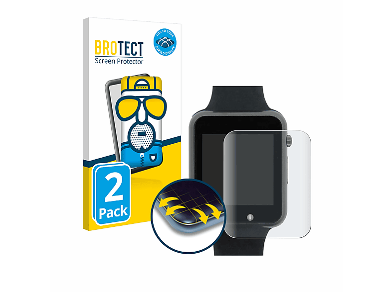 BROTECT 2x Flex Lilygo matt 3D Full-Cover 2020 T-Watch Schutzfolie(für V3) Curved