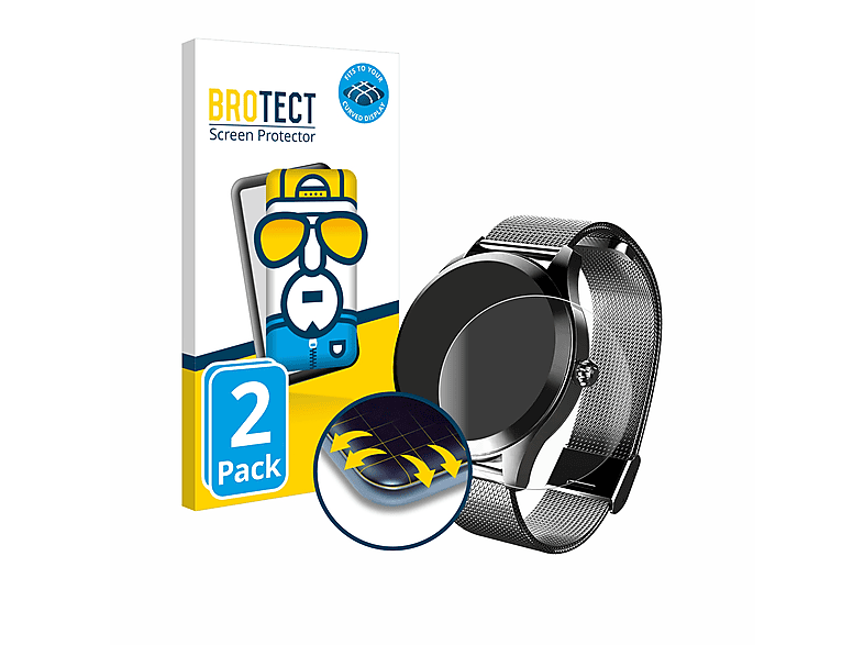 BROTECT Full-Cover ROU1ARG) Luniqueshop Flex Schutzfolie(für Curved 3D 2x