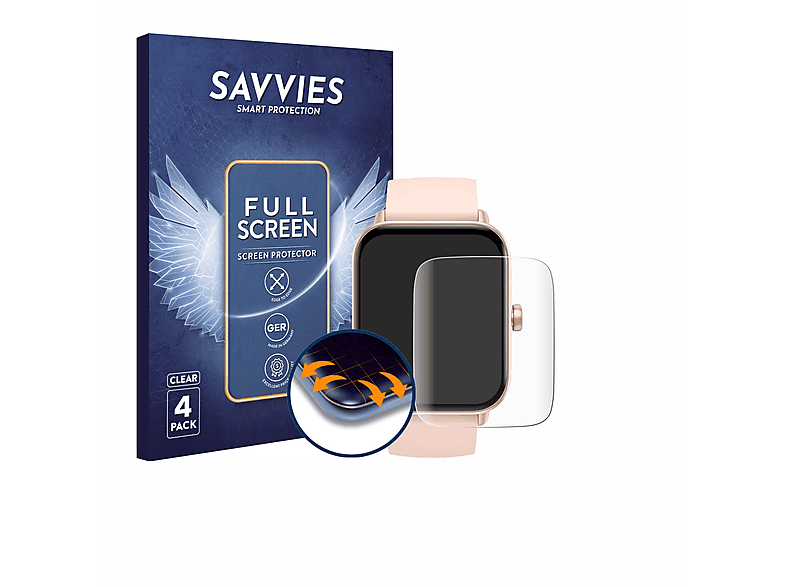SAVVIES 4x Flex Full-Cover 3D Curved Schutzfolie(für Kalinco IDW19 1.8\
