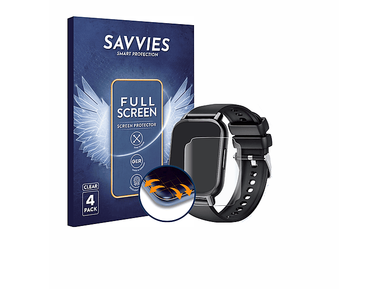 SAVVIES 4x Flex Full-Cover Curved Hoxe 3D Schutzfolie(für Y6 1.85\
