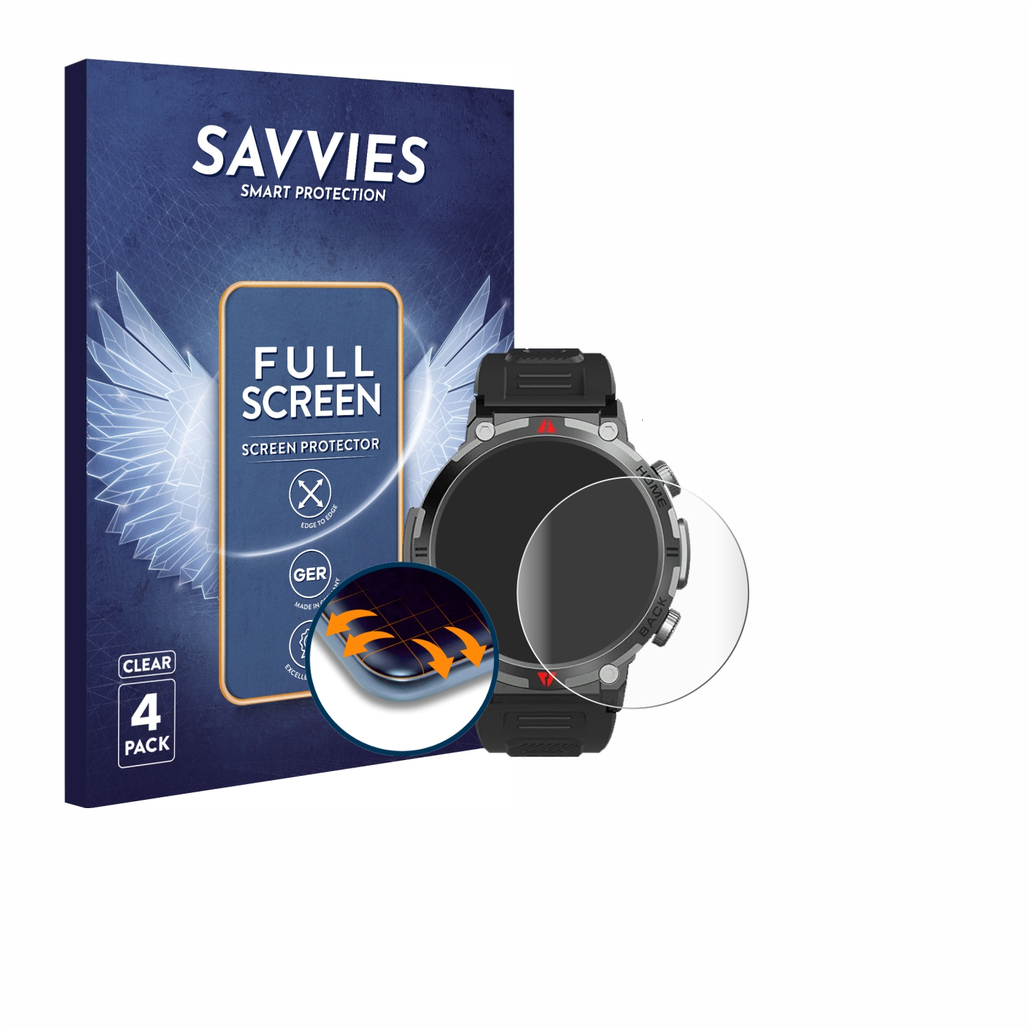 SAVVIES 4x Flex Full-Cover 3D IFMDA S100 Schutzfolie(für Curved (1.45\