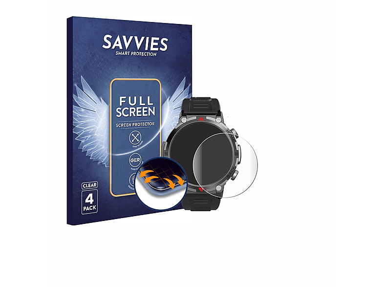 SAVVIES 4x Flex Full-Cover 3D Curved Schutzfolie(für IFMDA S100 (1.45\