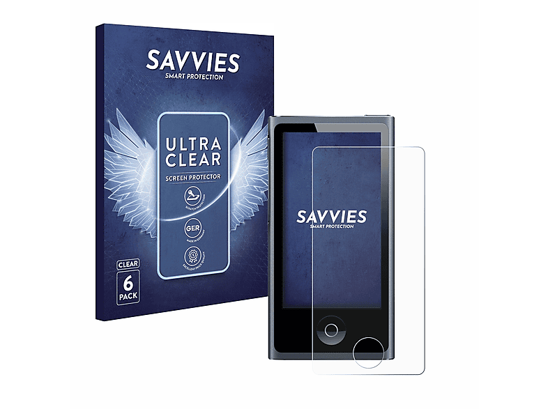 SAVVIES 6x klare Schutzfolie(für Apple nano Gen.)) (7. 2012 iPod