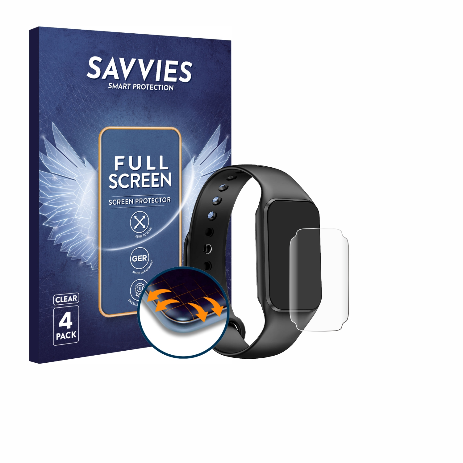 SAVVIES 4x Flex Full-Cover Curved Schutzfolie(für FeipuQu 3D (1.47\