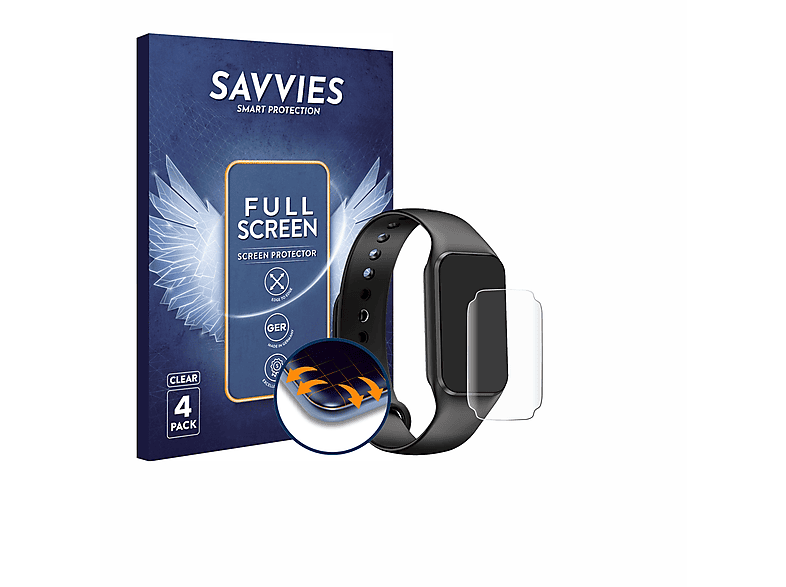 SAVVIES 4x Flex Full-Cover Curved Schutzfolie(für FeipuQu 3D (1.47\