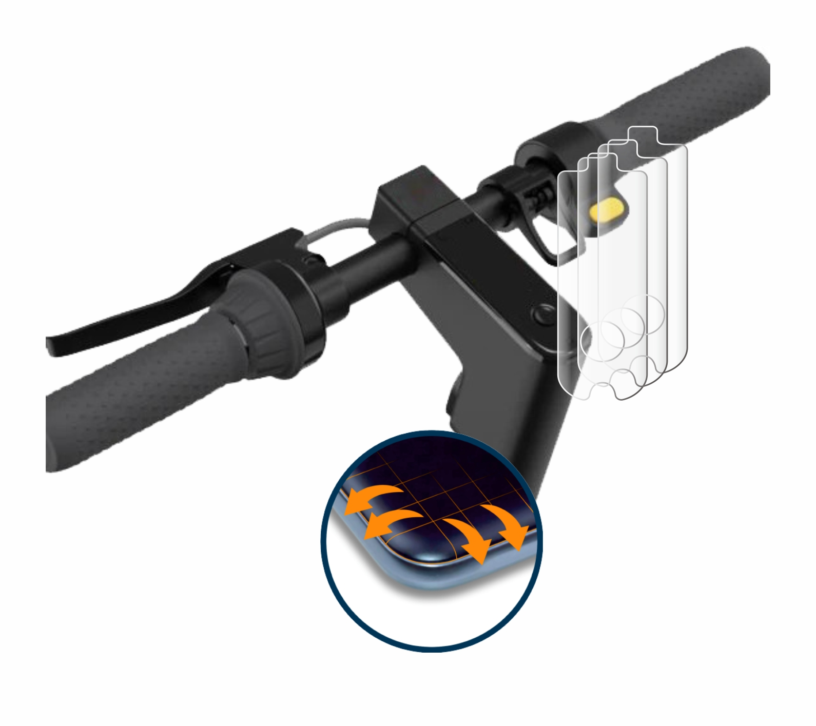 SAVVIES 4x KickScooter Full-Cover 3D Schutzfolie(für Curved Segway MAX G30LD) Flex Ninebot