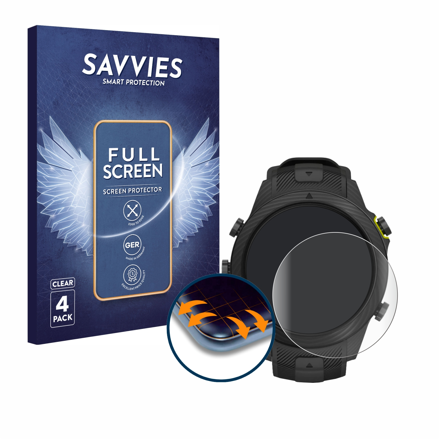 Garmin SAVVIES Schutzfolie(für Gen Curved 4x Athlete Flex 2) Marq 3D Full-Cover