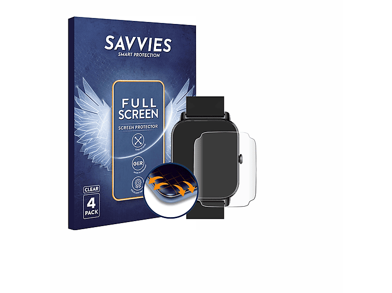 SAVVIES 4x Flex Full-Cover 3D Curved Schutzfolie(für Ddidbi P66E2 (1.85\