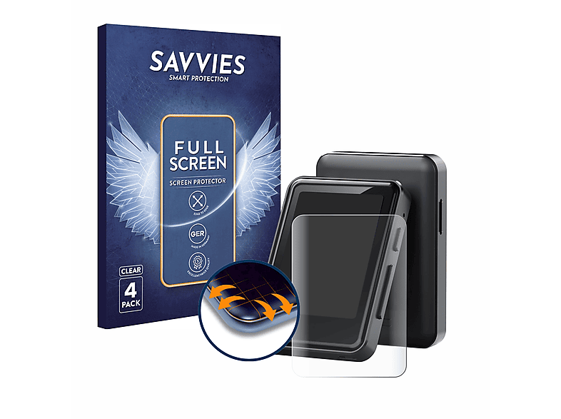 SAVVIES 4x Flex Full-Cover 3D Curved Schutzfolie(für Zooaoxo M900)