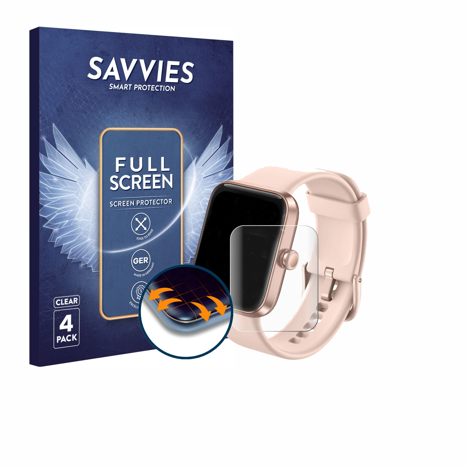 SAVVIES 4x Flex Full-Cover Curved 1.5\