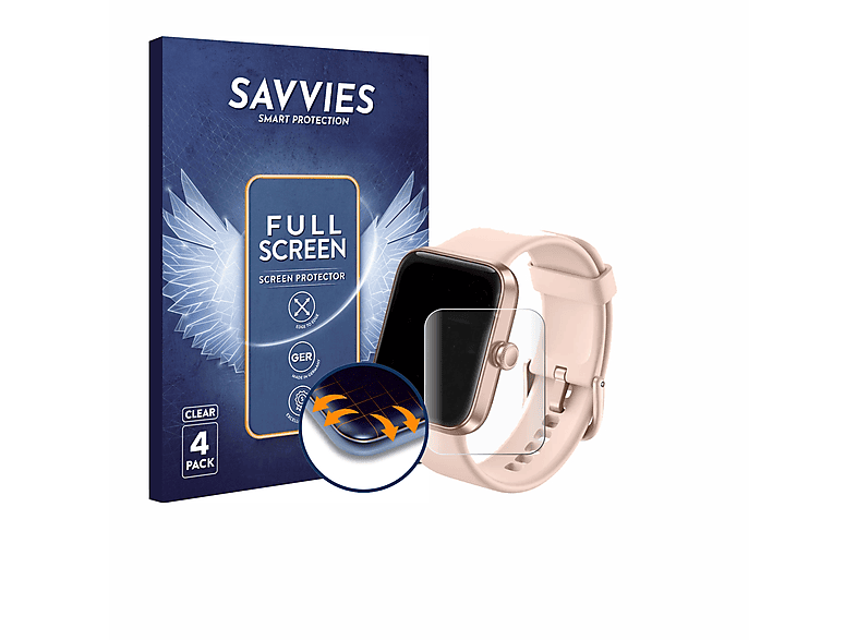 SAVVIES 4x Flex Full-Cover 3D Curved Schutzfolie(für Fitpolo 207 Mini 1.5\