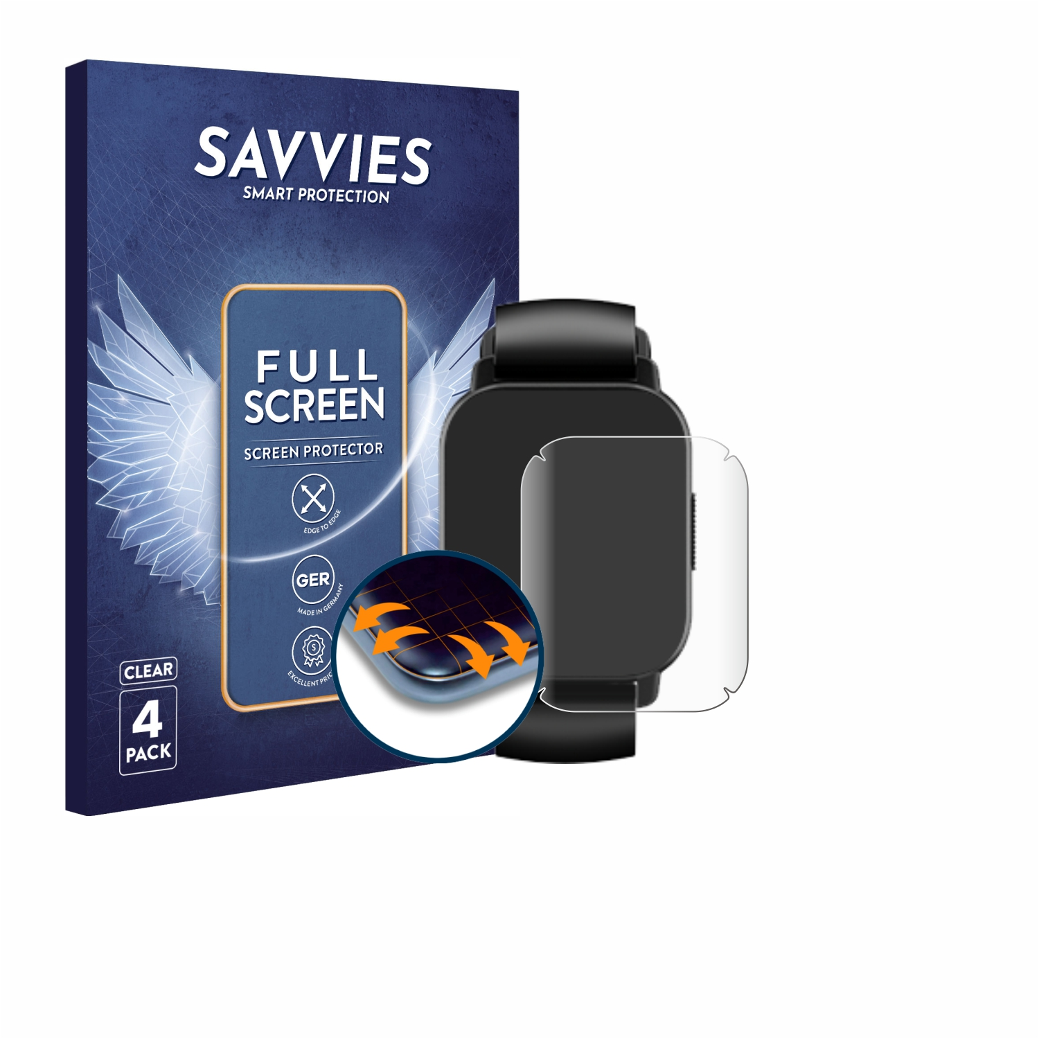 SAVVIES 4x Curved Schutzfolie(für 3D Y6 (1.85\
