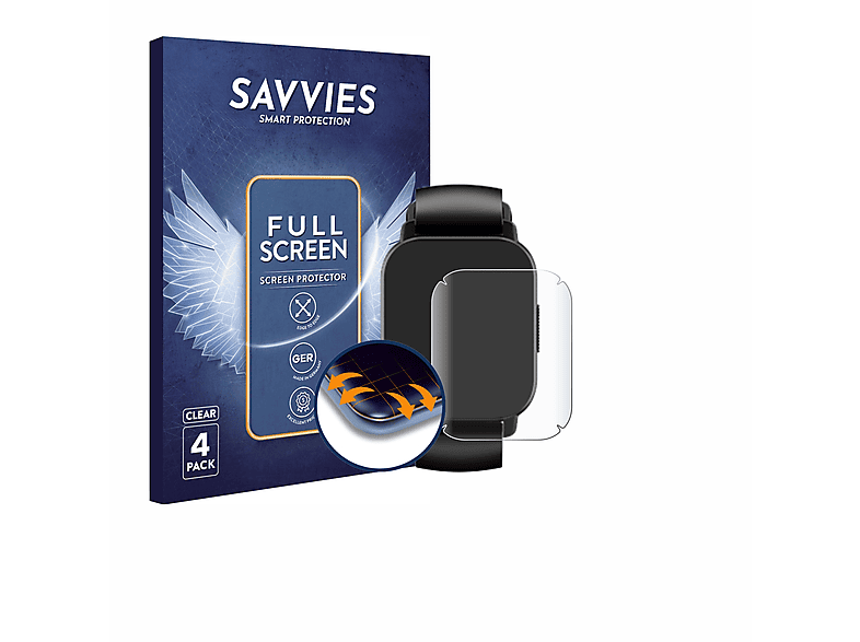 SAVVIES 4x Flex Full-Cover 3D Curved Schutzfolie(für Aycy Y6 (1.85\
