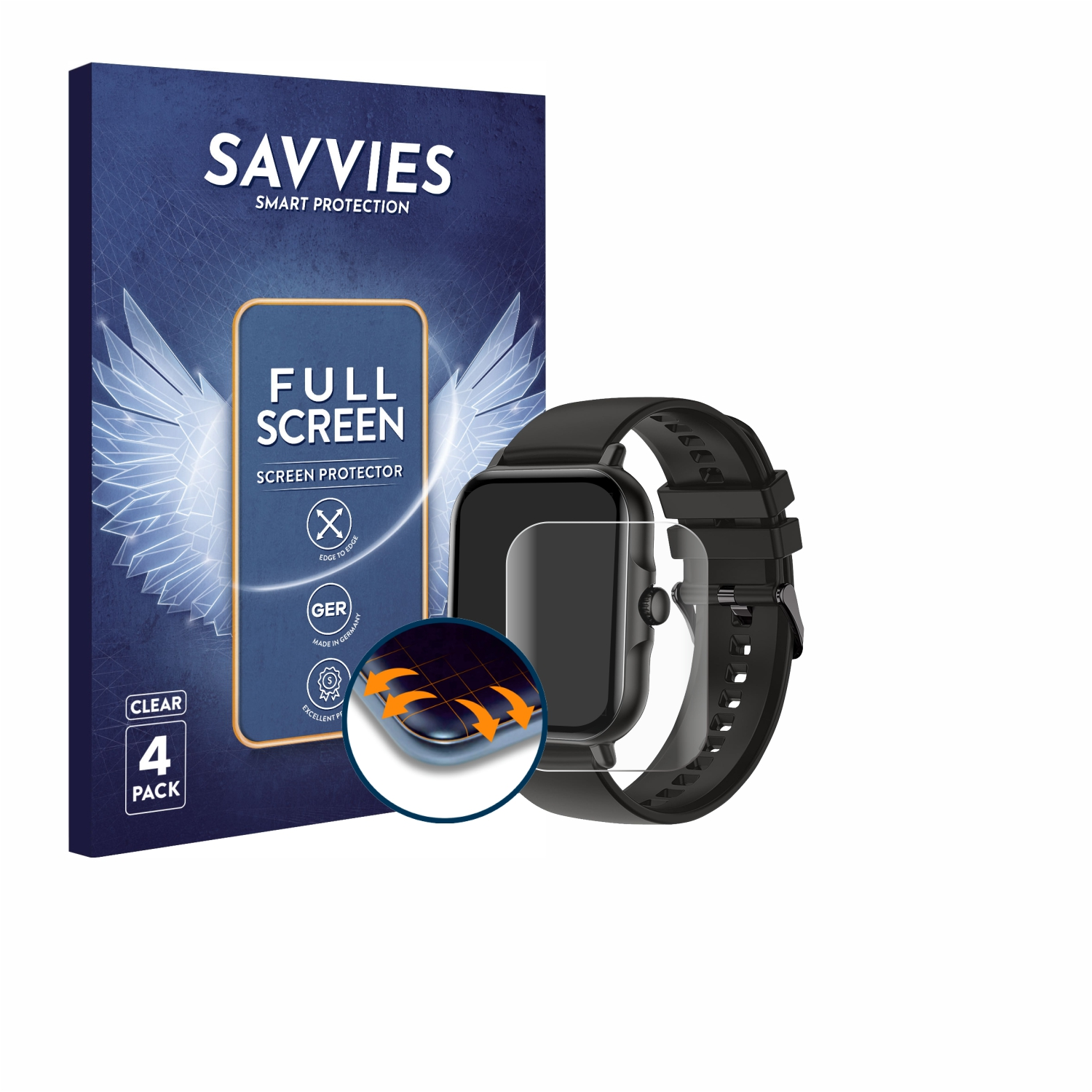 SAVVIES 4x Full-Cover 3D Curved ASWEE Schutzfolie(für 1.83\