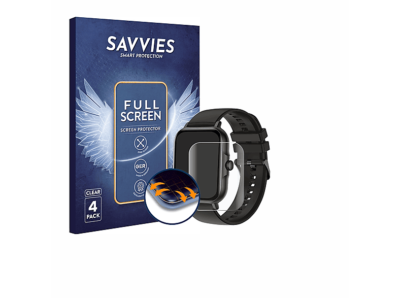 SAVVIES 4x Flex Full-Cover 3D Curved Schutzfolie(für ASWEE KM13 1.83\