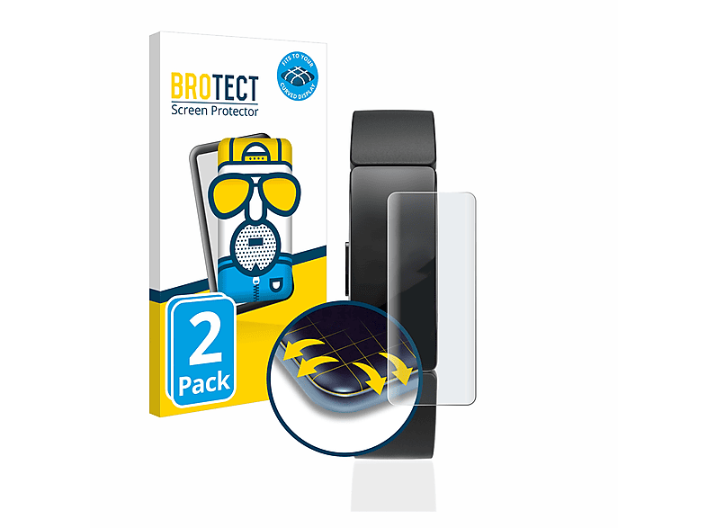 BROTECT 2x Flex matt Full-Cover 3D Curved Schutzfolie(für Fitbit Inspire HR)