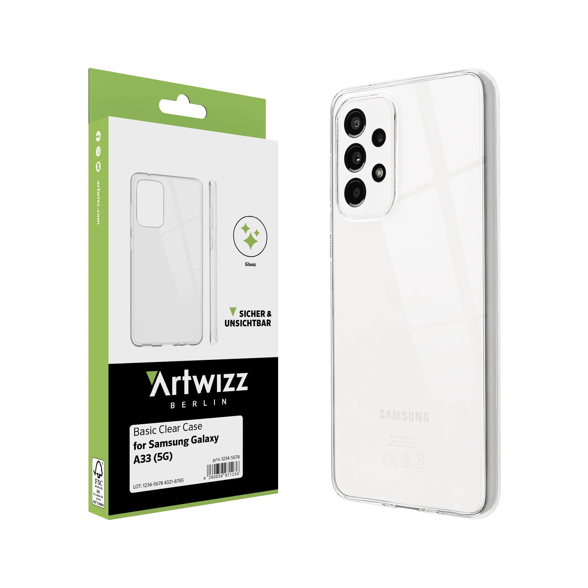ARTWIZZ Basic Clear Case, A33 Samsung, (5G), Transparent Backcover, Galaxy