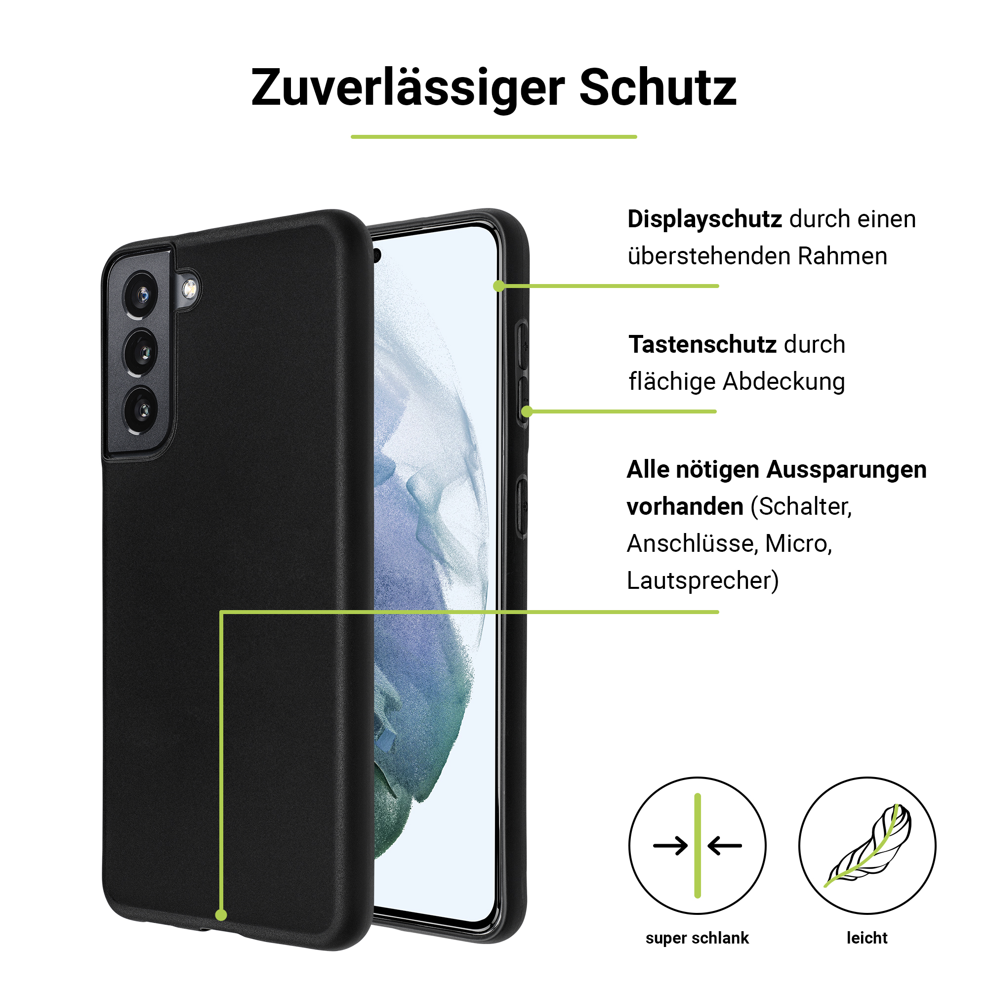 ARTWIZZ Basic Black Case, Schwarz S21, Samsung, Galaxy Backcover