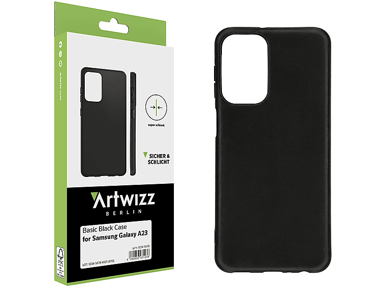 ARTWIZZ Basic Black Case, Backcover, Samsung, Galaxy A23, Schwarz