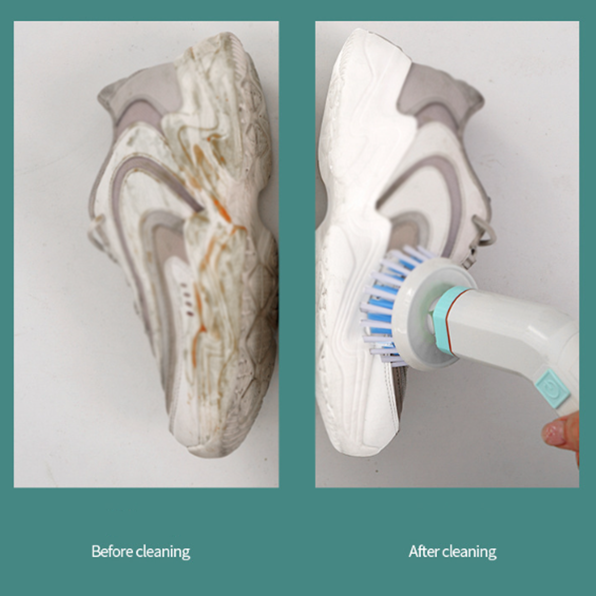LACAMAX Schuhbürste spart Zeit - motorisierte Bürstenköpfe, zwei Reinigung, und Schuhbürste Elektrische Motorisierte Mühe