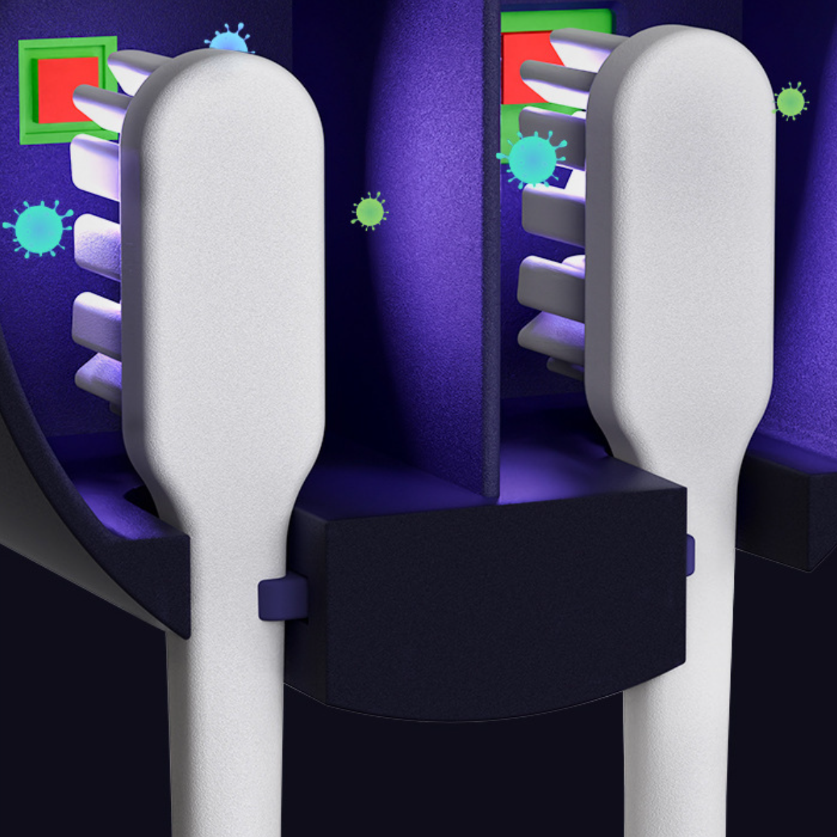 UWOT lange Batterielebensdauer UV-Desinfektion, 5V Zahnbürstenhalter: Zahnbürstenständer Wandmontierter weiß
