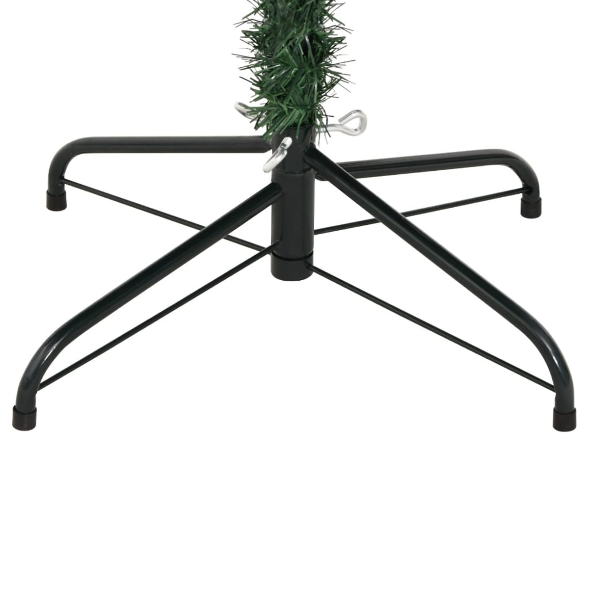 Nahaufnahme eines schwarzen Weihnachtsbaumständers.