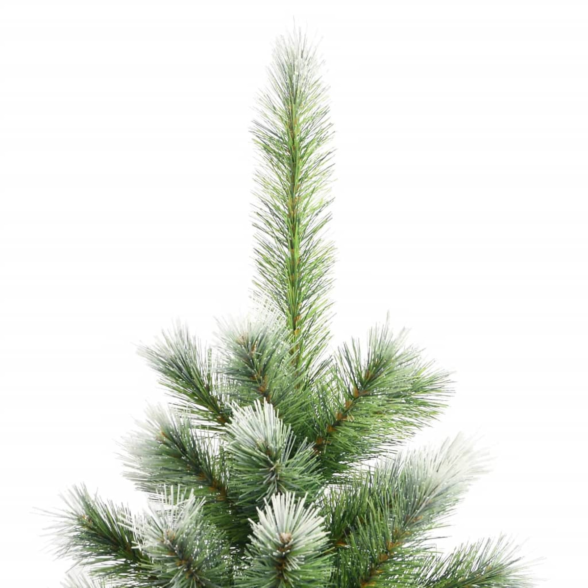 Grüner und weißer Weihnachtsbaum mit weißem Hintergrund.