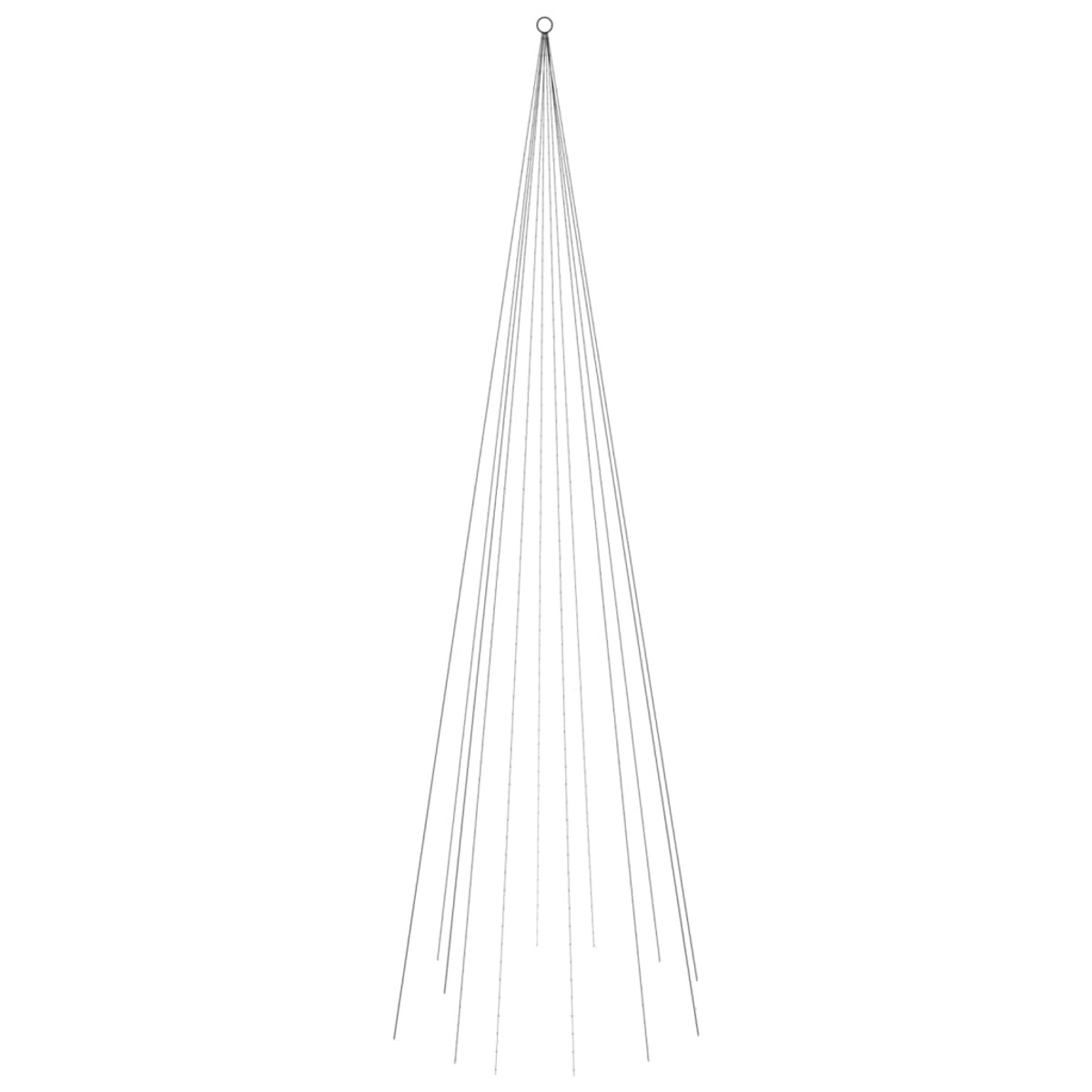 Ein Weihnachtsbaum aus dünnen Metalllinien. Die Baumform befindet sich auf weißem Hintergrund.